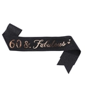 Elegant black glitter sash with rose gold 60 & Fabulous lettering for 60th birthday party - 60 Black Rose Gold