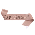 Rose gold glitter sash with 70 & Fabulous metallic text for 70th birthday party - 70th Rose Gold
