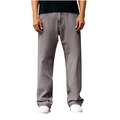 Men's relaxed straight fit Tencel denim trousers in dark grey wash for casual wear - S / Gray