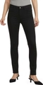 Detail van de zwarte skinny jeans met hoge taille, stretchstof en een metalen knoop voor - XS / Zwart