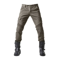 Detalle de vaqueros de moto con pliegues reforzados en rodillas y bolsillos tipo cargo - 3XL / Verde Militar