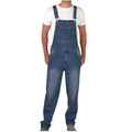 Classic mid-blue wash denim overalls for men featuring adjustable metal buckles and chest pocket - S / Dark Blue