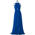 Elegante abito infinity blu reale con spalline versatili e design lungo a vita alta - S / Blu