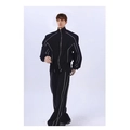 Survêtement homme noir à liserés blancs contrastés avec pantalon large tendance - M / Noir