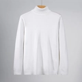 Weißer Herren-Rollkragenpullover in Slim-Fit mit gerippten Bündchen und weichem Strick - 3XL / Weiß