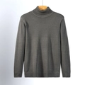 Dunkelgrauer Herren-Rollkragenpullover in Slim Fit mit Rippbündchen an den Ärmeln - 3XL / Dunkelgrau
