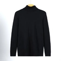 Schmal geschnittener Rollkragenpullover für Herren in Schwarz mit Rippstrick-Details - 3XL / Schwarz