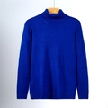 Schmal geschnittener Herren-Rollkragenpullover in Königsblau mit gerippten Bündchen - 3XL / Saphirblau