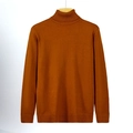 Schmal geschnittener Rollkragen-Strickpullover für Herren in warmem Karamellbraun - 3XL / Karamellbraun