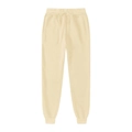 Pantaloni sportivi unisex in pile crema con coulisse in vita e polsini a costine sulle caviglie - S / Bianco Sporco