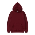 Classic burgundy oversized hoodie for men and women with kangaroo pocket and drawstring - S / Tops / Burgundy