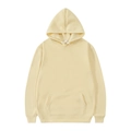 Classic cream yellow hooded sweatshirt in premium fabric with kangaroo pocket and ribbed cuffs - S / Tops / Off White