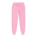 Dettaglio dei jogger rosa in pile con coulisse elastica in vita e tasche laterali - S / Rosa