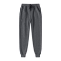 Dettaglio del tessuto a maglia e coulisse elastica su questi pantaloni grigi - S / grigio scuro