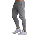 Ανδρικό γκρι αθλητικό παντελόνι slim fit με κορδόνι και ελαστικά ρεβέρ στο πόδι - S / σκούρο γκρι