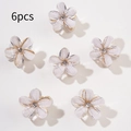 6er-Set elegante kleine weiße kristallähnliche Blumen-Haarklammern für das Haarstyling - Set / Weiß