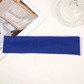 Minimalist solid blue elastic sports headband in a flat lay display for fitness - Sapphire Blue