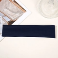 Elastic wide athletic headband for men and women in navy blue knitted fabric - Navy Blue