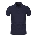 Klassieke donkerblauwe polo met korte mouwen, ademende stof en getailleerde pasvorm heren - S / Marineblauw
