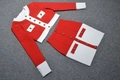Completo in maglia bicolore rosso e bianco con bottoni dorati in rilievo piatti - XS / Rosso