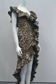 Detail of leopard print dress with ruffled chiffon hem and high-low asymmetrical design - L / Leopard Print