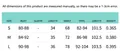 Größentabelle für das Neckholder Top und die Schlaghose Set mit Maßen in cm - Größentabellen-Details