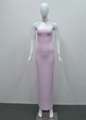 Abito a fascia elegante rosa chiaro con scollo all'americana e vestibilità aderente - Viola Chiaro