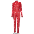 Détails de maille et découpes ajourées sur une combinaison ajustée rouge à manches - XL / Robes / Rouge