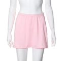 Close-up of a light pink mini skirt featuring an elastic waistband and soft knit fabric - S / Pink