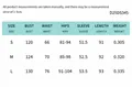 Detailed size chart with measurements for the batwing sleeve deep V-neck bodycon mini dress - Mixed Colors