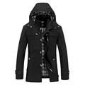 Chaqueta clásica negra con capucha para hombre y forro de cuadros negros y blancos - M / Negro