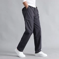 Men's dark grey straight cargo pants with side flap pockets and durable cotton canvas - Dark Gray