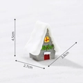 Miniatur Weihnachts-Schneehütte in Grau und Rot, 4,5 cm Kunstharz-Villa-Dekoration - Grau