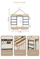 Wall-mounted wood and black metal jewelry organizer tower with dimension 19.1x15.35 inch - Wall-Mounted Wood Black Style (New Production)