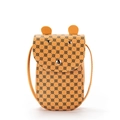 Bolso bandolera naranja de moda con diseño de tréboles y lindas orejas de animales - Marrón Amarillento