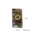 Rectangular labradorite pendant with sun motif, measuring 25mm by 13mm and weighing 3.6g - Labradorite