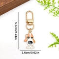Golden alloy basset hound dog keychain in orange and black enamel finish for bags - Orange White Basset Hound Style (ER1916)