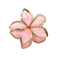 Pink and gold floral 4cm frangipani hair claw clip with a glossy glitter finish - Pink with Gold Edge