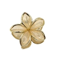 4cm champagne cream flower hair claw clip with gold rim and translucent glitter finish - Orange With Gold Edge