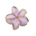 Translucent light purple plumeria hair claw clip with golden metal edges for women - Purple with Gold Trim