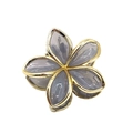 4cm glitter champagne and purple flower hair claw clip with gold frame for women - Gold-edged Grey