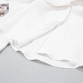 White cotton gauze pajamas set featuring a long-sleeve button-down shirt and soft texture - S / Top And Bottom / White