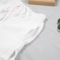 Breathable white cotton gauze lounge shorts with adjustable drawstring waist and side pockets - S / Top And Bottom / White