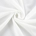 Detalle de tejido de punto acanalado blanco para conjunto de verano de mujer - S / Blanco