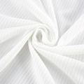 Ensemble d'été blanc pour femme en maille côtelée avec texture à rayures verticales - S / Haut Et Bas / Blanc