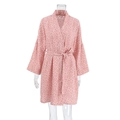 Accappatoio da donna in cotone con stampa leopardata rosa e cintura regolabile - S / Leopardo Rosa