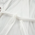 Peignoir en maille blanche avec détails à volants, tissu pointelle et ceinture - S / Blanc