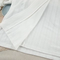White knit robe detail featuring side slit and vertical stripe jacquard texture - S / White