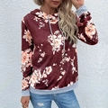 Women's floral hoodie in agate red with grey contrast hood and kangaroo pocket - S / Burgundy