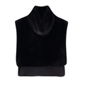 Ärmelloses Kunstfell-Schultertuch mit hohem Kragen in elegantem Schwarz für Damen - S / Schwarz
